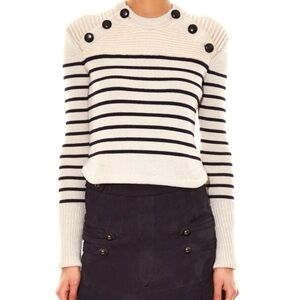 Isabel Marant Étoile Hatfield Stripe Merino Blend Breton Pullover Sweater
